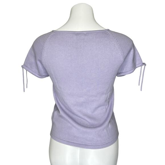 Y2K Haggar boxy baby doll knit blouse shirt light purple size medium - Picture 3 of 6